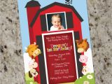 Farm 1st Birthday Invitations Barnyard Party Farm Animals Kids Birthday Party