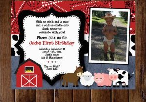 Farm 1st Birthday Invitations Farm Birthday Invitation Farm Animals Birthday Party