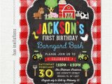 Farm 1st Birthday Invitations Farm First Birthday Invitation for Boys Barnyard 1st Birthday