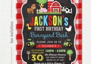 Farm 1st Birthday Invitations Farm First Birthday Invitation for Boys Barnyard 1st Birthday