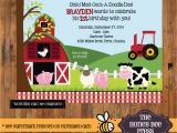 Farming Birthday Cards Farm Animal Birthday Invitation Barnyard by thehoneybeepress