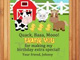 Farming Birthday Cards Farm Birthday Thank You Cards Farmland theme Barn Thank