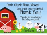 Farming Birthday Cards Farm Thank You Card Barn Animals Pig Chicken Sheep and