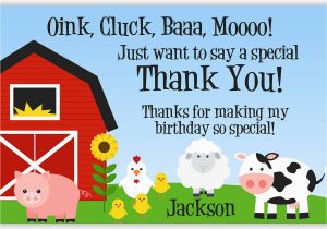 Farming Birthday Cards Farm Thank You Card Barn Animals Pig Chicken Sheep and