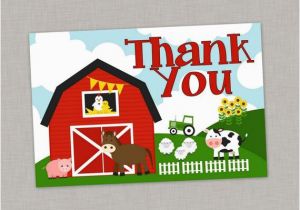 Farming Birthday Cards Farm Thank You Card Barnyard Thank You Card Farm