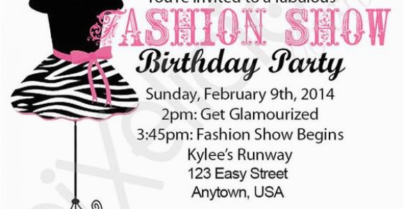 Fashion Show Birthday Party Invitations 7th Birthday Invitation theme Ideas Party Xyz