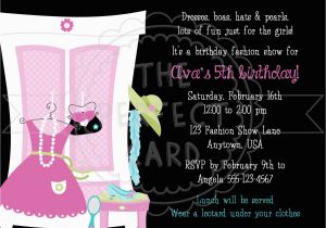 Fashion Show Birthday Party Invitations Fashion Show Dress Up Birthday Party Invitation