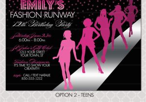 Fashion Show Birthday Party Invitations Fashion Show Invitation Project Runway Inspired Birthday