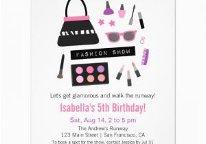 Fashion Show Birthday Party Invitations Makeup Fashion Show Birthday Party Invitations Zazzle Com