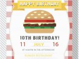 Fast Birthday Invitations Cheese Burger Party Invitation Fast Food Party Hamburger