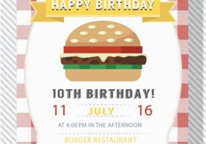 Fast Birthday Invitations Cheese Burger Party Invitation Fast Food Party Hamburger