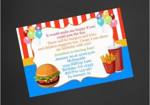 Fast Birthday Invitations Fast Food Birthday Invitation Mcdonald 39 S Inspired