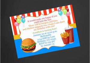 Fast Birthday Invitations Fast Food Birthday Invitation Mcdonald 39 S Inspired