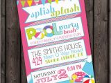 Fast Birthday Invitations Fast Ship Pool Party Invitation Customized Wording Included