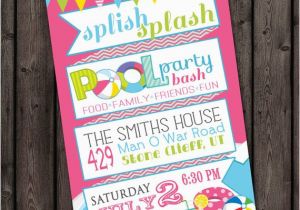 Fast Birthday Invitations Fast Ship Pool Party Invitation Customized Wording Included