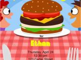 Fast Birthday Invitations Hamburger Fast Food Birthday Party Invitation Printable