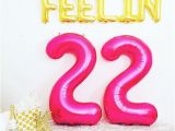 Feeling 22 Birthday Meme Pink Large 22 Balloon 22nd Birthday 22 Number 22 Pink
