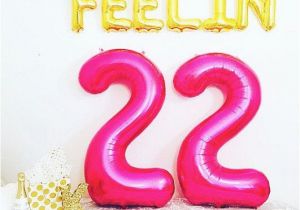 Feeling 22 Birthday Meme Pink Large 22 Balloon 22nd Birthday 22 Number 22 Pink