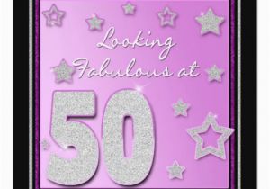 Female 50th Birthday Invitations 50th Birthday Invitation Female Stars Zazzle