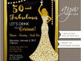 Female 50th Birthday Invitations 50th Birthday Party Invitations Woman Bling Dress 40th Womans