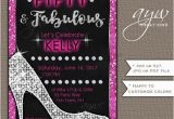 Female 50th Birthday Invitations Heels Birthday Party Invitations Woman Glam Printable