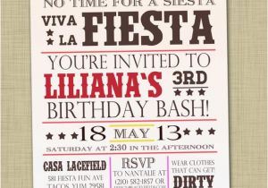 Fiesta themed Birthday Invitations Fiesta Birthday Invitation Girl Birthday Party Invitation