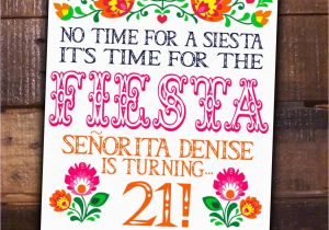 Fiesta themed Birthday Invitations Fiesta Party Diy Printable Invite Birthday Mexican Girl theme