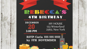 Fiesta themed Birthday Invitations Mexican Fiesta Birthday Party Invitation Personalized