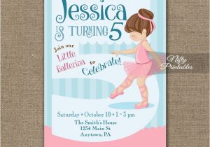 Fifth Birthday Party Invitation 5th Birthday Invitation Ballerina Tutu Invitation