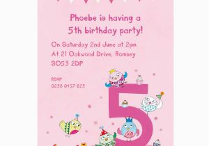 Fifth Birthday Party Invitation Personalised Fifth Birthday Party Invitations by Made by
