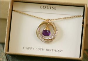 Fiftieth Birthday Gifts for Her 50th Birthday Gift for Her Amethyst Necklace by