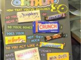 Fiftieth Birthday Gifts for Him Candy Bar Poster Ideas with Clever Sayings Hative