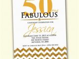Fifty and Fabulous Birthday Invitations 50th Birthday Invitation Fifty and Fabulous Gold by