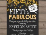 Fifty and Fabulous Birthday Invitations 50th Birthday Invitation Fifty and Fabulous Gold Glitter