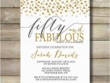 Fifty and Fabulous Birthday Invitations Fifty and Fabulous Birthday Invitation Any by