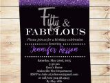 Fifty and Fabulous Birthday Invitations Fifty and Fabulous Invitation 50th Surprise by