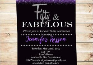 Fifty and Fabulous Birthday Invitations Fifty and Fabulous Invitation 50th Surprise by