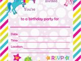 Fillable Birthday Invitations Free Fill In Birthday Party Invitations Printable Rainbows and