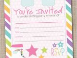 Fillable Birthday Invitations Free Fill In Roller Skating Party Invitations by