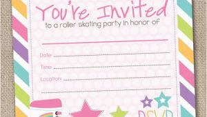Fillable Birthday Invitations Free Fill In Roller Skating Party Invitations by