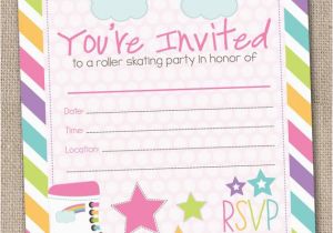 Fillable Birthday Invitations Free Fill In Roller Skating Party Invitations by