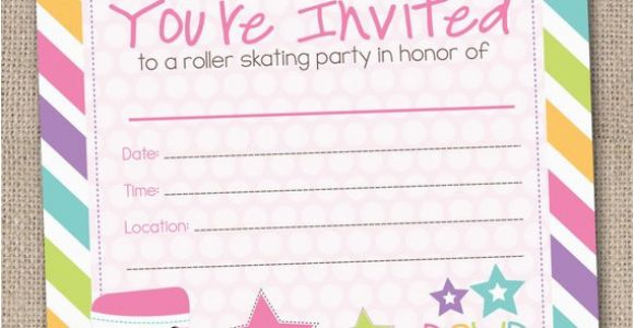 Fillable Birthday Invitations Free Fill In Roller Skating Party Invitations by