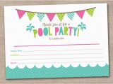Fillable Birthday Invitations Free Girls Pool Party Printable Invitation Fill by