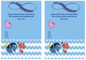 Finding Nemo Birthday Party Invitations Finding Nemo Birthday Invitations Birthday Printable