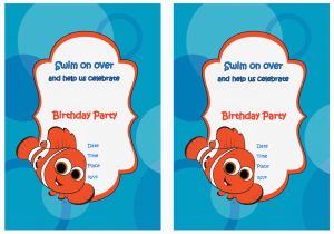 Finding Nemo Birthday Party Invitations Finding Nemo Birthday Invitations Birthday Printable