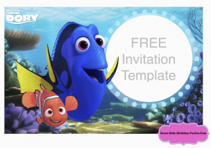 Finding Nemo Birthday Party Invitations Free Printable Finding Dory Invitations Ideas Free