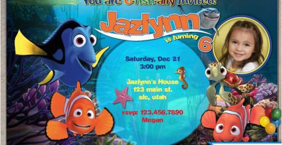 Finding Nemo Photo Birthday Invitations Finding Nemo Birthday Invitation Custom Digital File