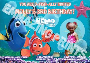 Finding Nemo Photo Birthday Invitations Finding Nemo Birthday Invitation Custom Photo by