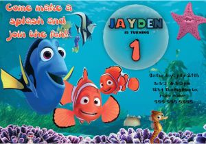 Finding Nemo Photo Birthday Invitations Finding Nemo Birthday Invitation Printable File Diy