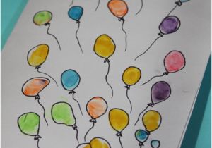 Fingerprint Birthday Cards Digicrumbs Bunch Of Balloons Happy Birthday Card A Diy